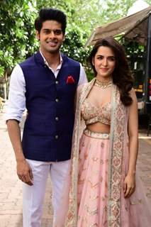 Abhimanyu Dassani and Shirley Setia spotted on the set of Dance Deewane Juniors for promoting their upcoming film Nikkama 