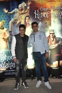 Bhushan Kumar and Krishna Kumar spotted Bhool Bhulaiyaa 2 success party 