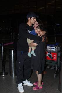 Mohit Malik spotted his wife Addite Shirwaikar Malik and his son at the airport