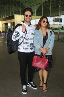 Kundali Bhagaya fame Sanjay Gagnani poses with wife poonam Preet Bhatia spotted at Mumbai airport
