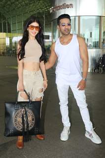 Puneesh Sharma and bandgi kalra spotted at Mumbai airport