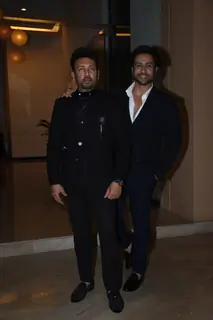 Shekhar Suman, Adhyayan Suman spotted at Aashram success party at Andheri 