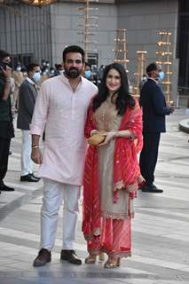 Zaheer Khan and wife Sagarika Ghatge spotted at Radhika Merchant’s Arangetram Ceremony at Jio World Centre 