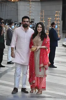 Zaheer Khan and wife Sagarika Ghatge spotted at Radhika Merchant’s Arangetram Ceremony at Jio World Centre 