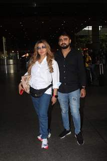 Rakhi Sawant and her boyfriend Adil Khan spotted at Mumbai airport 