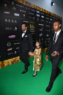 Fardeen Khan poses to paparazzi at green carpet of IIFA awards 2022 in Abu Dhabi