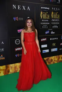 celebrity poses to paparazzi at green carpet of IIFA awards 2022 in Abu Dhabi