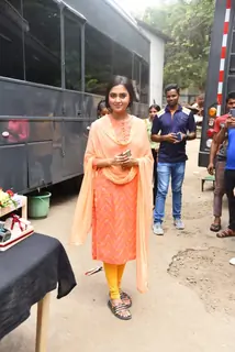 Tejasswi Prakash spotted on the set of Naagin
