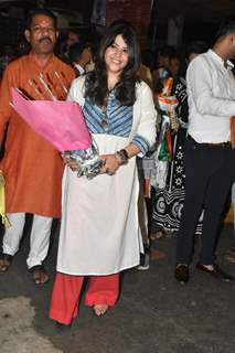 Ekta Kapoor spotted at Shree Siddhivinayak Mandir