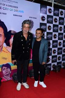 Shakti Kapoor poses with Rajpal Yadav  at the screening of Ardh last night 