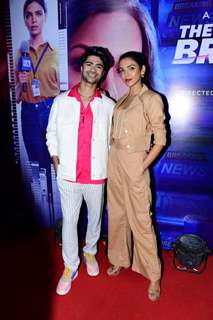 Shriya Pilgaonkar poses with Taaruk Raina spotted at the screening of The Broken News