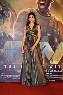 Sanjana Sanghi clicked at the trailer launch of the film Om: The Battle Within 