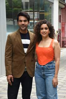 Rajkummar Rao and Sanya Malhotra snapped during the promotions of their film, Hit – The First Case