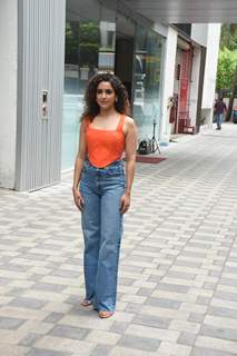  Sanya Malhotra snapped during the promotions of their film, Hit – The First Case