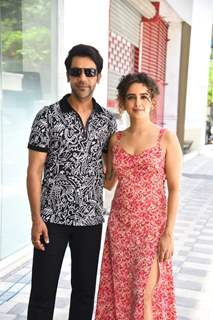 Rajkummar Rao and Sanya Malhotra snapped during the promotions of their upcoming film Hit – The First Case at Andheri