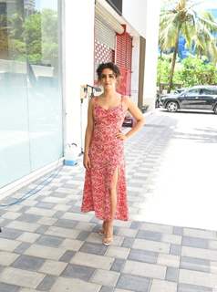Sanya Malhotra snapped during the promotions of their film Hit – The First Case at Andheri