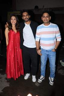 Nushrratt Bharuccha, Anud Singh Dhaka, Paritosh Tripathi Promotes Janhit Mein Jaari at Gaiety Galaxy theatre in Bandra