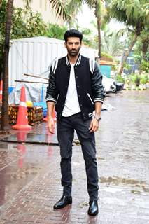 Aditya Roy Kapur spotted promoting his upcoming film Rashtra Kavach OM  