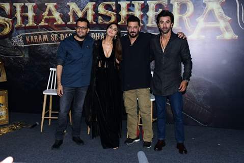 Ranbir Kapoor, Sanjay Dutt, Vaani Kapoor clicked at the trailer launch of Shamshera