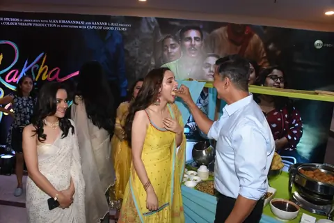 Akshay Kumar, Sadia Khateeb, Deepika Khanna, Sahejmeen Kaur and Smrithi Srikanth spotted for Raksha Bandhan song launch at Lalit hotel 