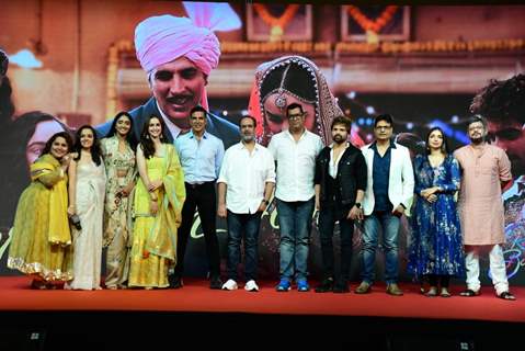 Akshay Kumar, Sadia Khateeb, Deepika Khanna, Sahejmeen Kaur, Smrithi Srikanth, Himesh Reshammiya and Aanand L. Rai clicked for Raksha Bandhan song launch at Lalit hotel 