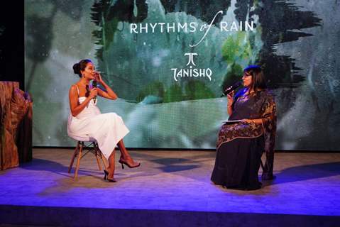Lisa Haydon attends the launch of Tanishq’s new collection of Rhythms of Rain