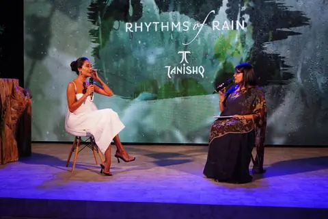 Lisa Haydon attends the launch of Tanishq’s new collection of Rhythms of Rain