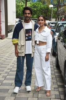 Rajkummar Rao and Sanya Malhotra snapped promoting their upcoming film Hit – The First Case at T-Series office in Andheri