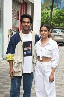 Rajkummar Rao and Sanya Malhotra snapped promoting their upcoming film Hit – The First Case at T-Series office in Andheri