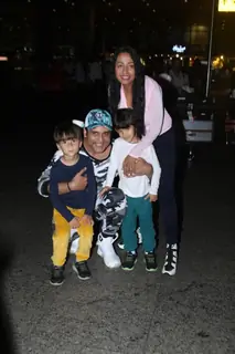 Krushna Abhishek and Kashmera Shah spotted with kids at the Mumbai airport