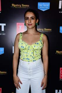 Sanya Malhotra snapped promoting their upcoming film Hit – The First Case in the city 