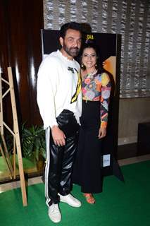 Bobby Deol poses with Kajol snapped the special screening of Gupt