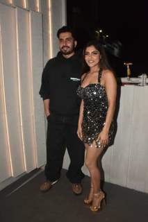 Sunny Singh Nijjar poses with Ishita Raj Shrama snapped at Ishita Raj Sharma’s Birthday bash