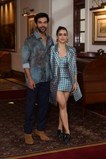 Rajkummar Rao and Sanya Malhotra snapped promoting their upcoming film Hit – The First Case in Delhi 