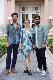 Rajkummar Rao and Sanya Malhotra snapped promoting their upcoming film Hit – The First Case in Delhi 