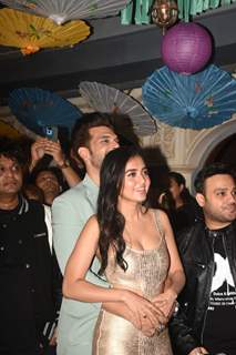 Tejasswi Prakash and Karan Kundrra get clicked at the  success bash of their song Baarish Aayi Hai