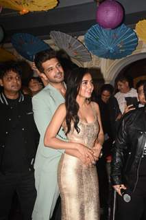 Tejasswi Prakash and Karan Kundrra get clicked at the  success bash of their song Baarish Aayi Hai