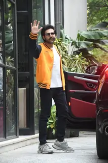 Kartik Aaryan snapped at the Maddock Films office in Santacruz