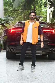 Kartik Aaryan snapped at the Maddock Films office in Santacruz
