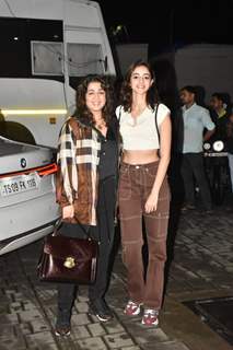 Ananya Panday poses with Charmee Kaur spotted at the Mumbai airport