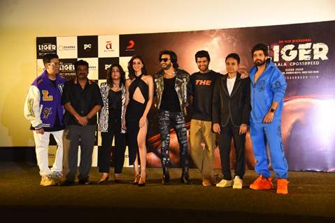Karan Johar, Puri Jagannath, Charme Kaur, Ananya Panday, Ranveer Singh, Vijay Deverakonda, Apoorva Mehta, Vishu Reddy snapped at the trailer launch in Andheri