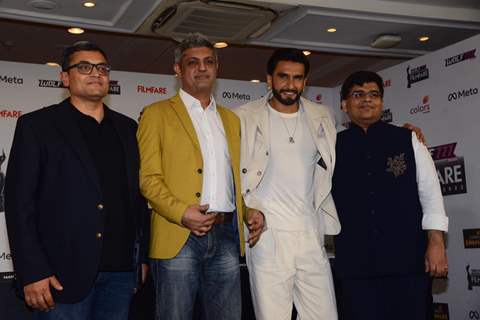 Manish Chopra, Deepak Lamba, Ranveer Singh, Jitesh Pillai clicked at the press conference of the 67th Filmfare Awards 2022