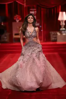 Shilpa Shetty dazzled in a exquisite tulle gown at the Indian Couture Week