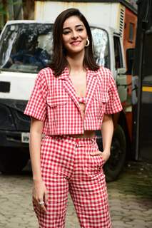 Ananya Panday wore a yellow crop top and bottom bottom denims for the  promotions of Liger. Vijay Deverakonda on the other hand kept it casual in  a tshirt and denims Photo