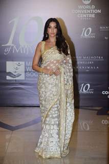 Nora Fatehi kept it simple and elegant in a floral saree at Manish Malhotra’s Mijwan Couture show