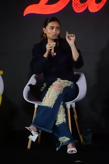 Alia Bhatt clicked for song launch of Darlings in Delhi 