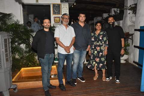 Bikram Duggal, Nitesh Tiwari, Siddharth Roy Kapur, Ashwiny Iyer Tiwari attends the wrap up party of the film Bas Karo Aunty at Olive in Khar