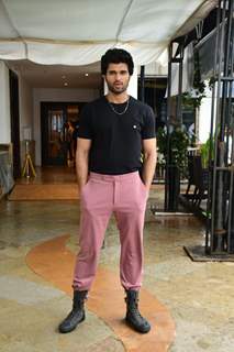 Vijay Devarakond snapped promoting their film Liger at Sun N Sand Hotel in Juhu