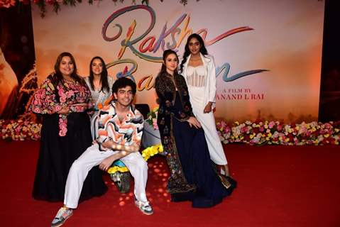 Sahejmeen Kaur, Deepika Khanna, Smrithi Srikanth, Sadia Khateeb snapped at the screening of Raksha Bandhan in the city 