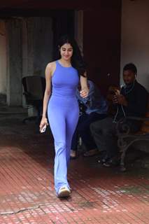 Janhvi Kapoor spotted at Pilates in a purple monotone outfit